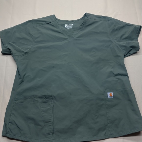 Carhartt Other - Carhartt Mens Modern Fit V-Neck Scrub Top Green 2XL Short Sleeve Workwear